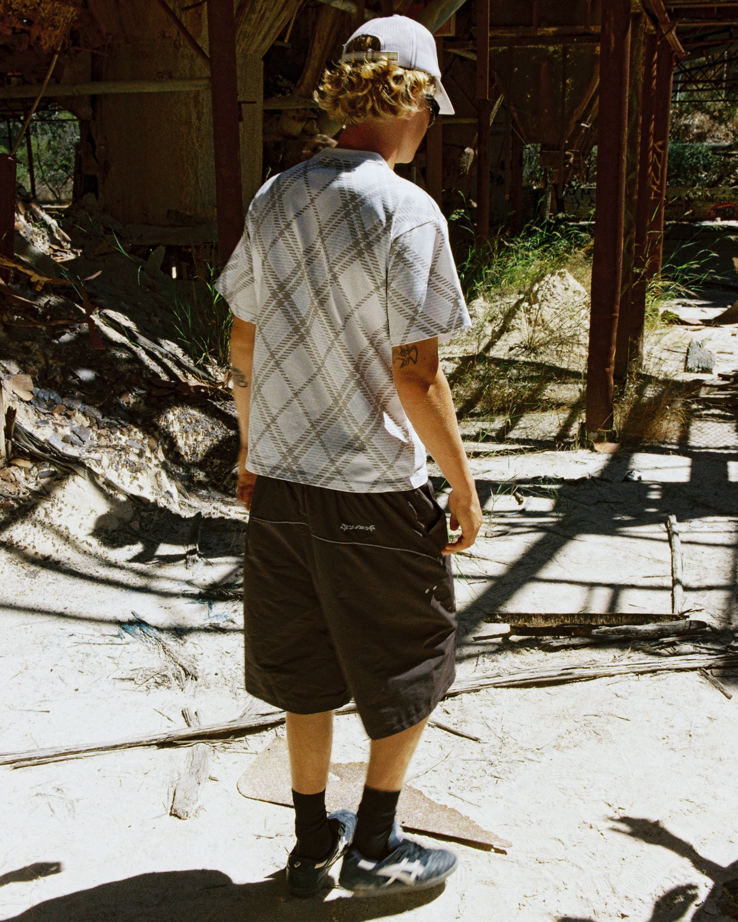 PLAID T-SHIRT - WHITE