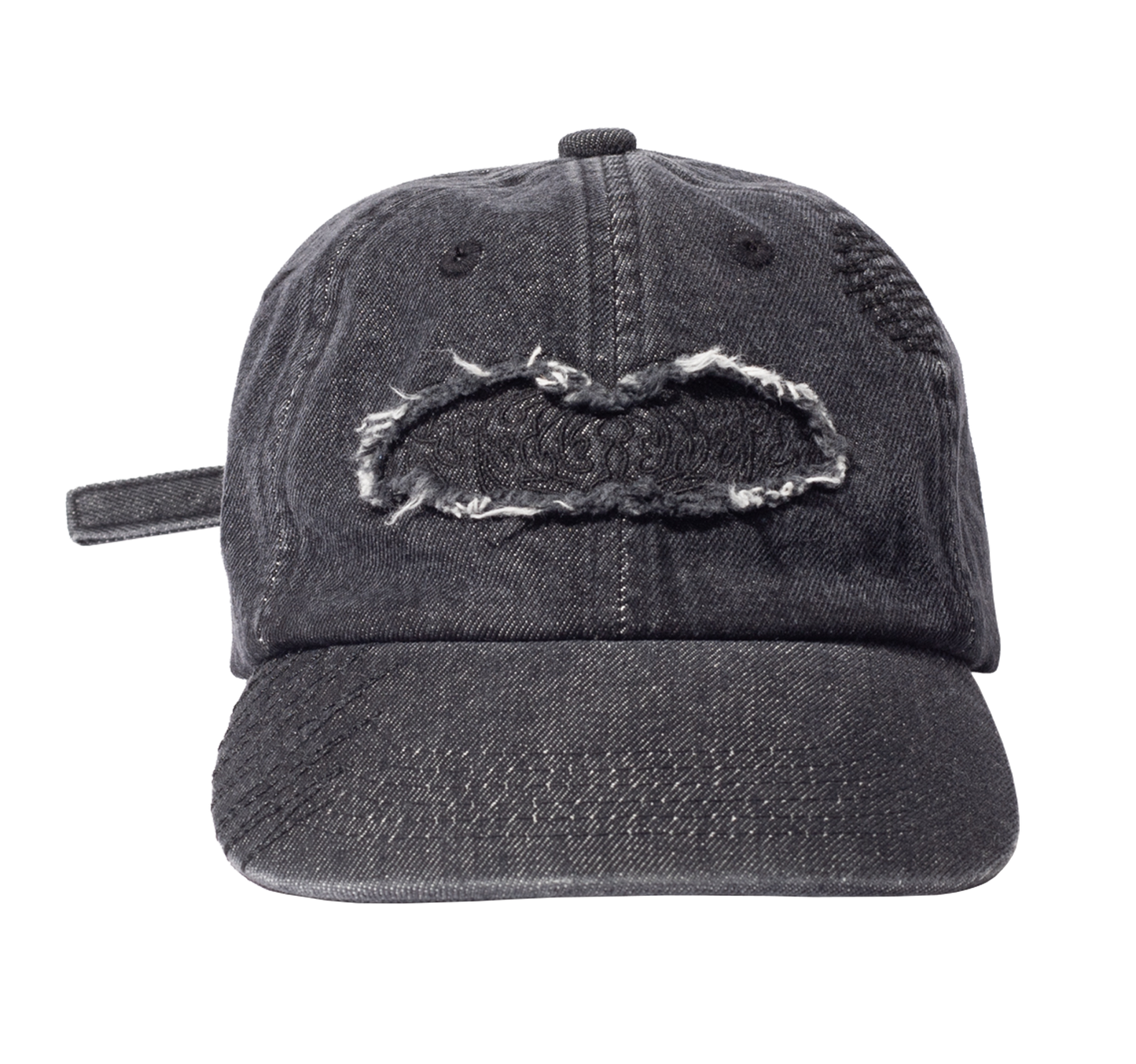 APPLIQUE DENIM CAP - BLACK