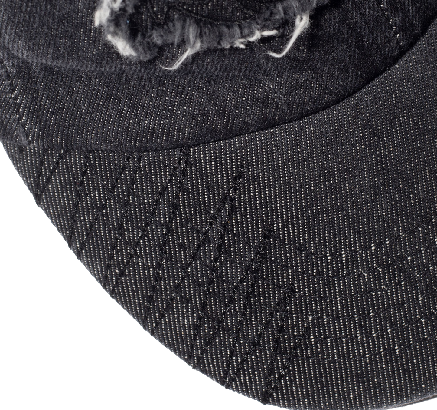 APPLIQUE DENIM CAP - BLACK