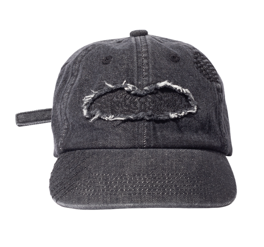 APPLIQUE DENIM CAP - BLACK