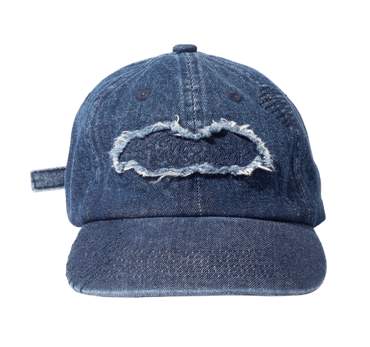 APPLIQUE DENIM HAT - BLUE