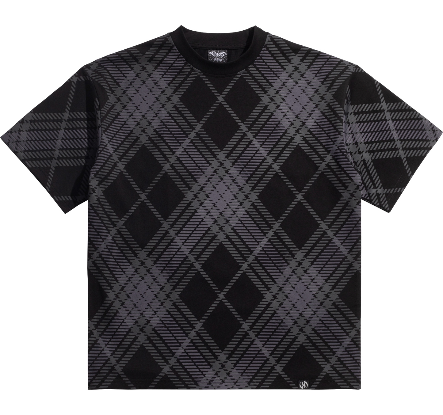 PLAID T-SHIRT - BLACK