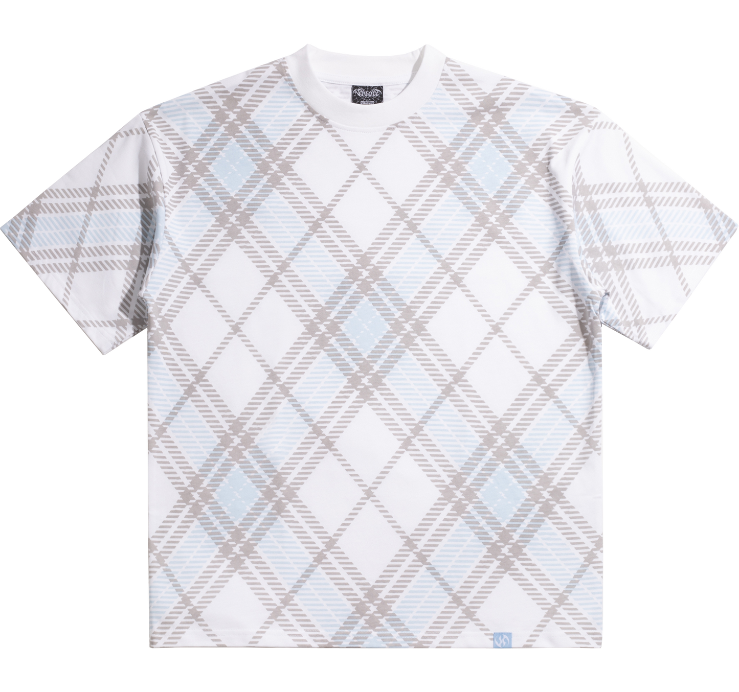 PLAID T-SHIRT - WHITE